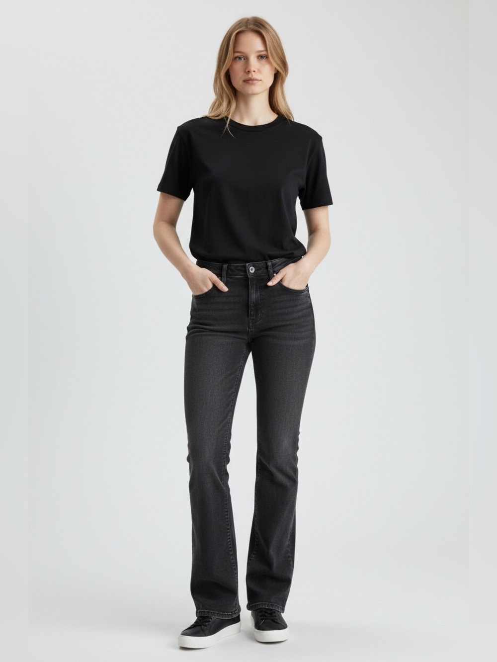Gap 1969 Real Straight Leg Washed Black Jeans Mid Rise Size 26 (28x30)